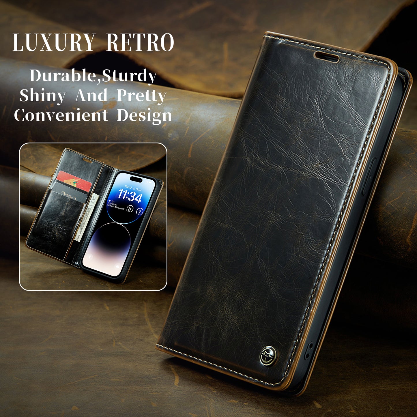 Luxury Flip Leather Phone Case for iPhone