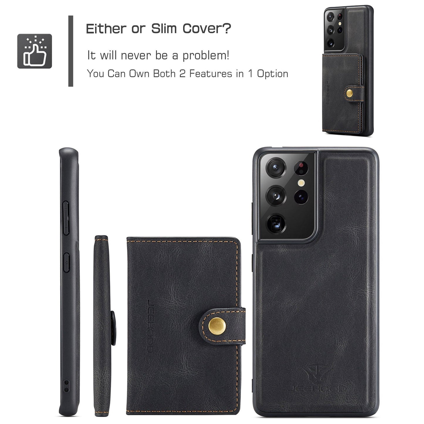 2 in 1 Magnetic Wallet Case For Samsung Galaxy A