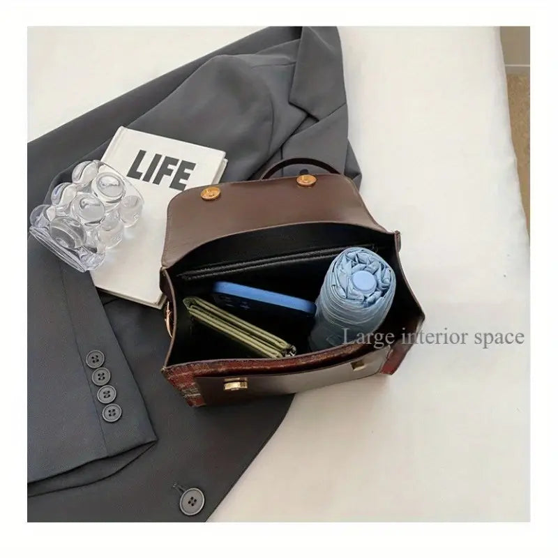 Trendy British Plaid Backpack for Women - Casual Satchel with Buckle Closure, Hand Washable