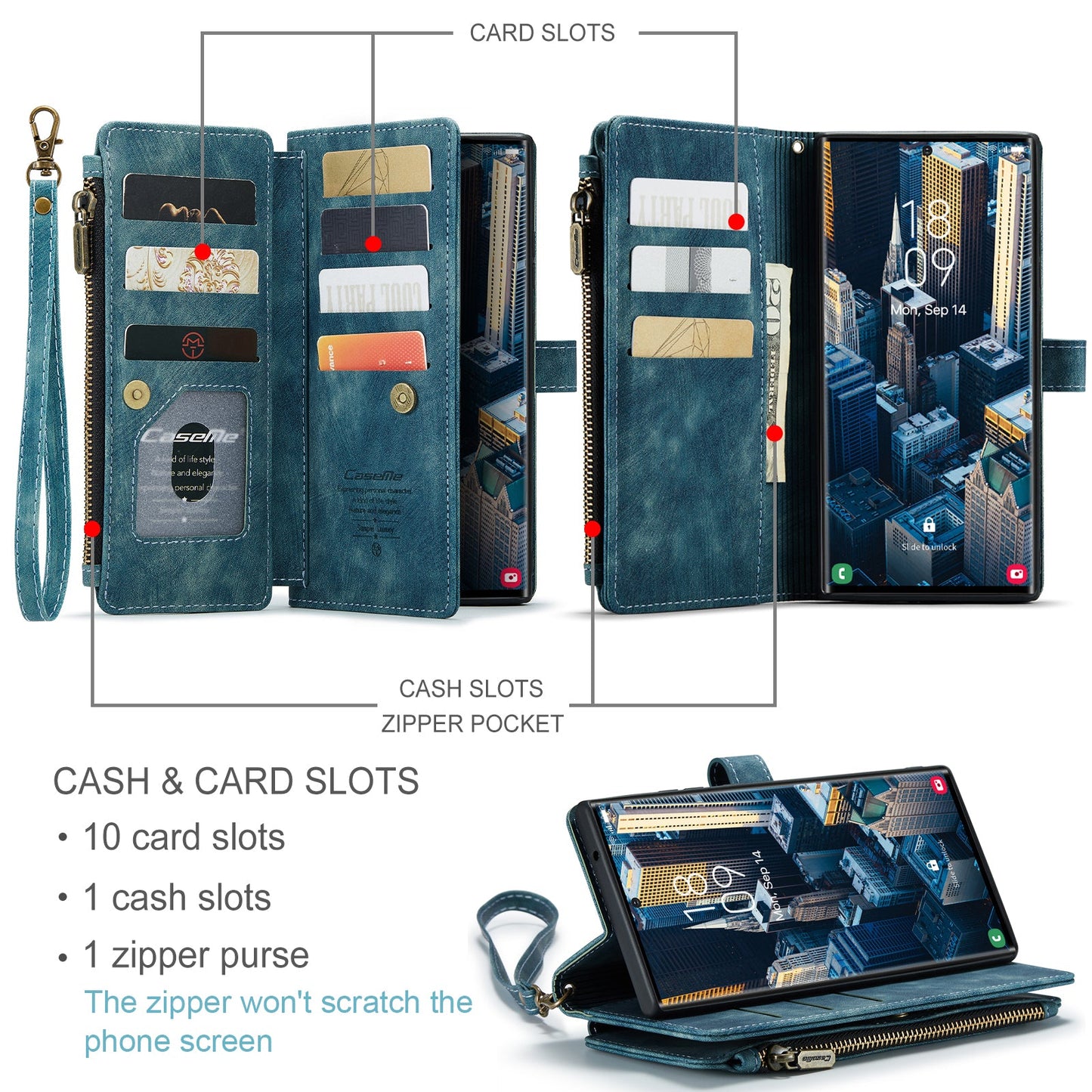 3-in-1 Functionality Durable Wallet Case for Samsung Galaxy