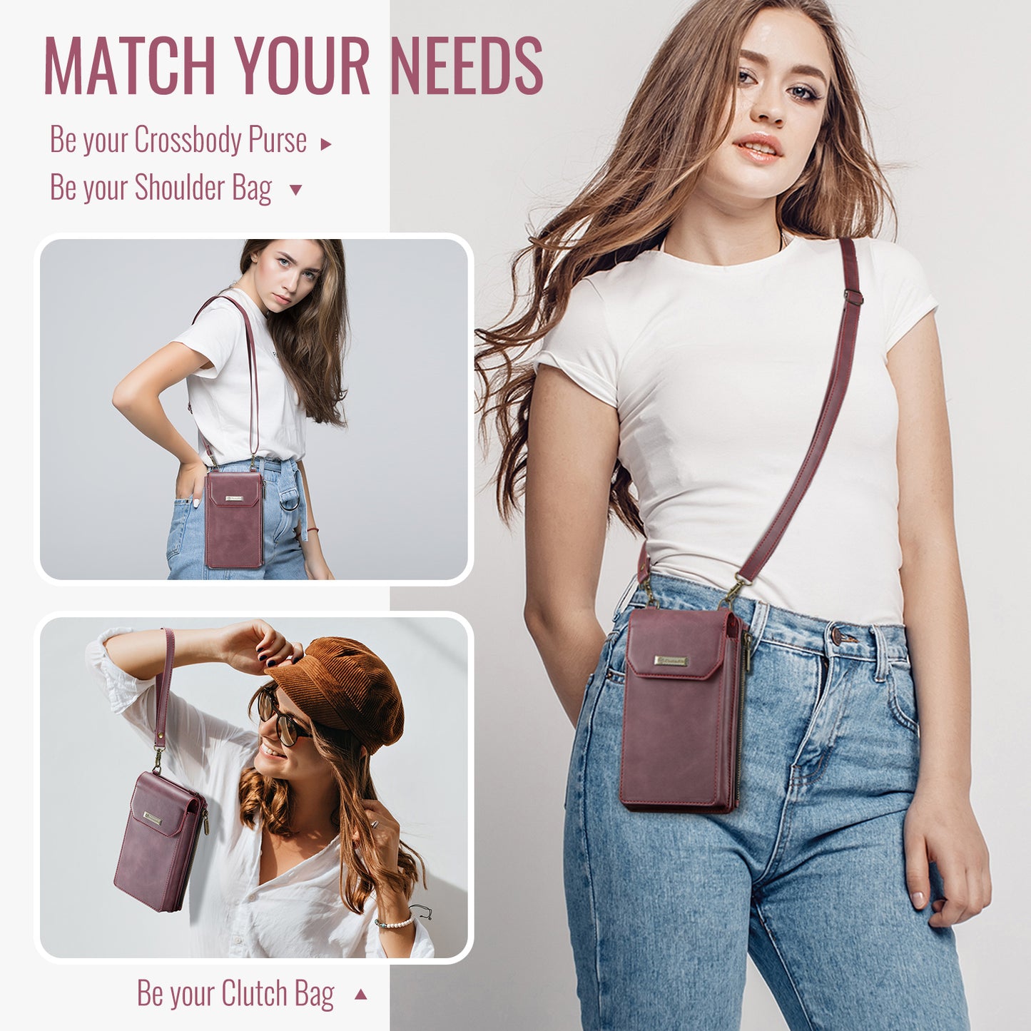 RFID Blocking Crossbody Phone Wallet