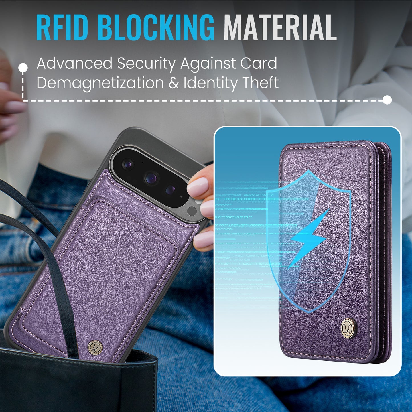 RFID Leather Magnetic Detachable Wallet Phone Case for Google Pixel