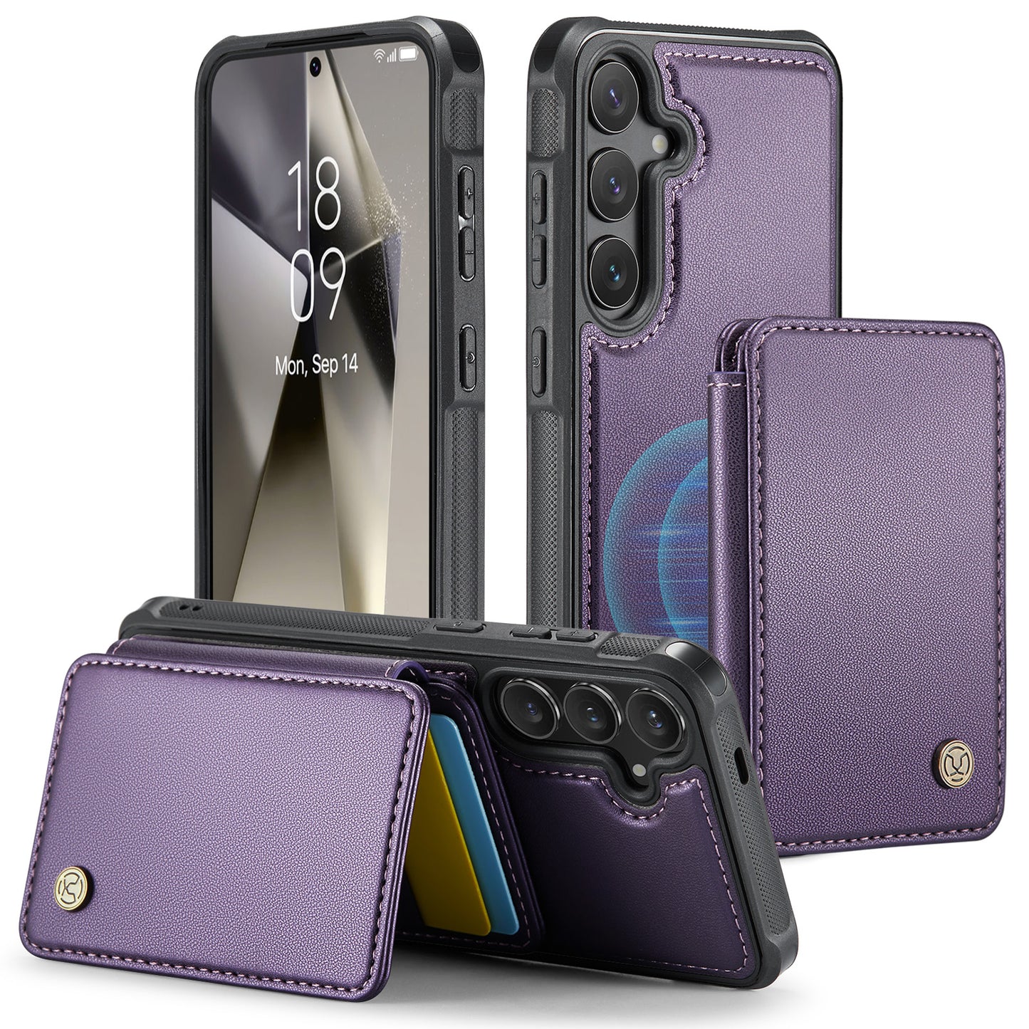 RFID Leather Magnetic Detachable Wallet Phone Case for Samsung Galaxy A Series