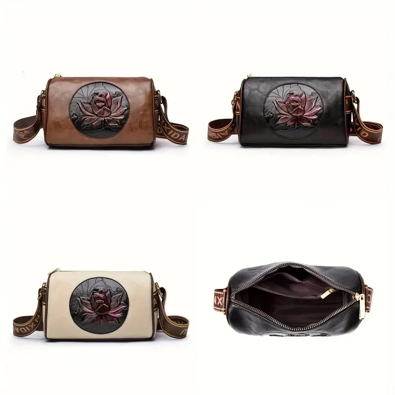 Vintage Floral Crossbody Bag - Adjustable Strap, Casual Tote, Perfect Holiday Gift