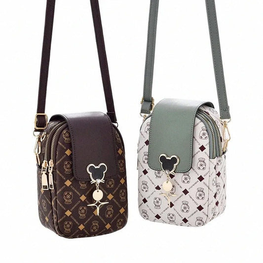 Mini Leather Crossbody Bag for Women - Small Shoulder Bag, Phone Purse, Card Holder Wallet - Stylish Diagal Design