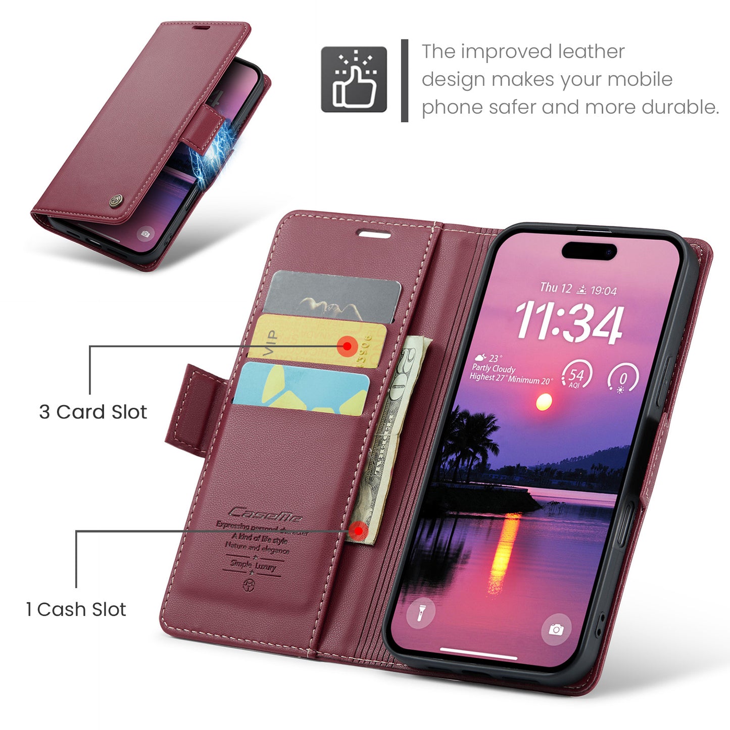 RFID Leather Wallet Phone Case for iPhone