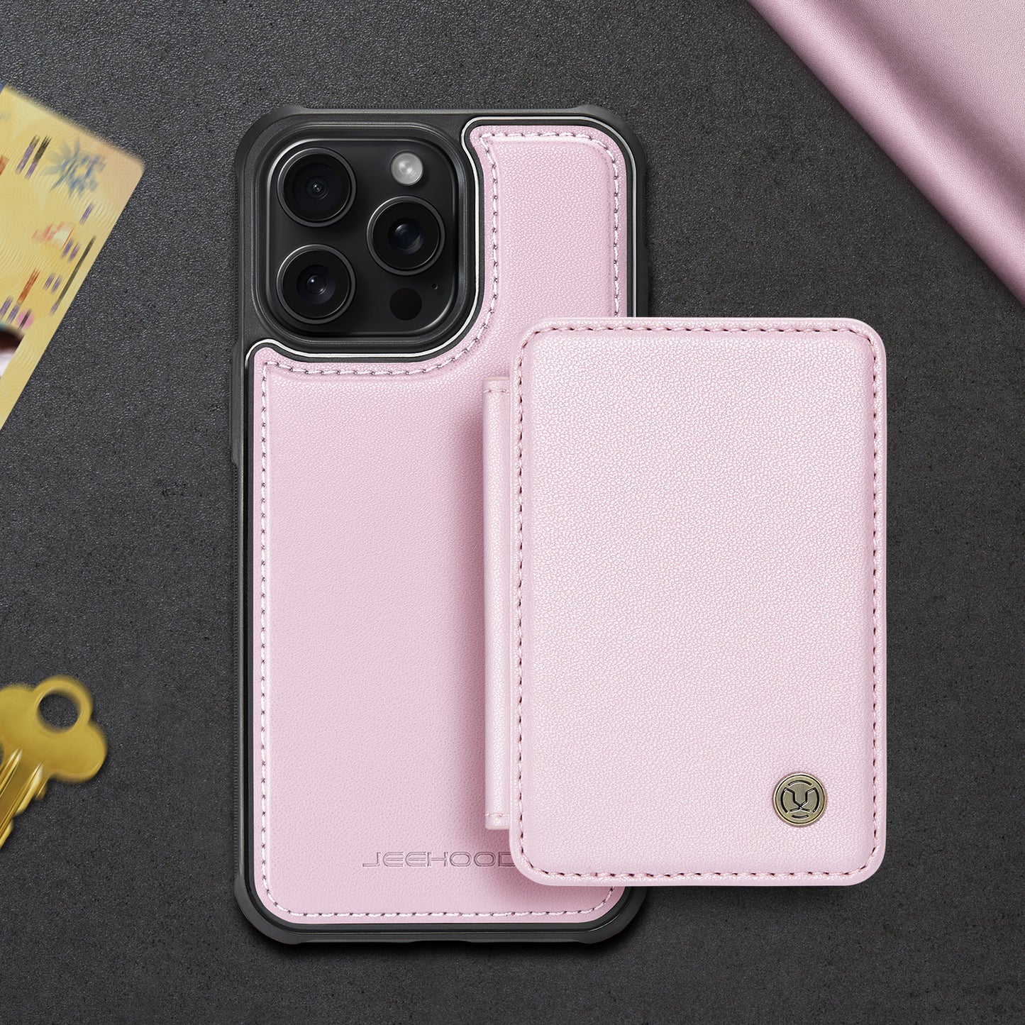 RFID Leather Magnetic Detachable Wallet Phone Case for iPhone