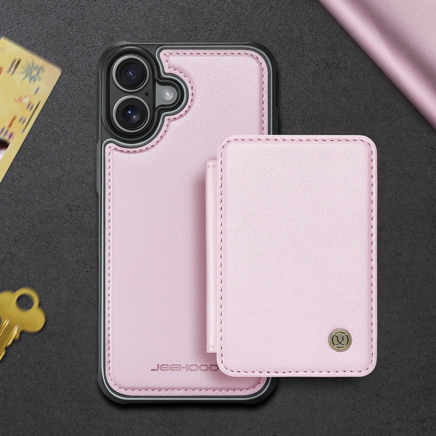 RFID Leather Magnetic Detachable Wallet Phone Case for iPhone