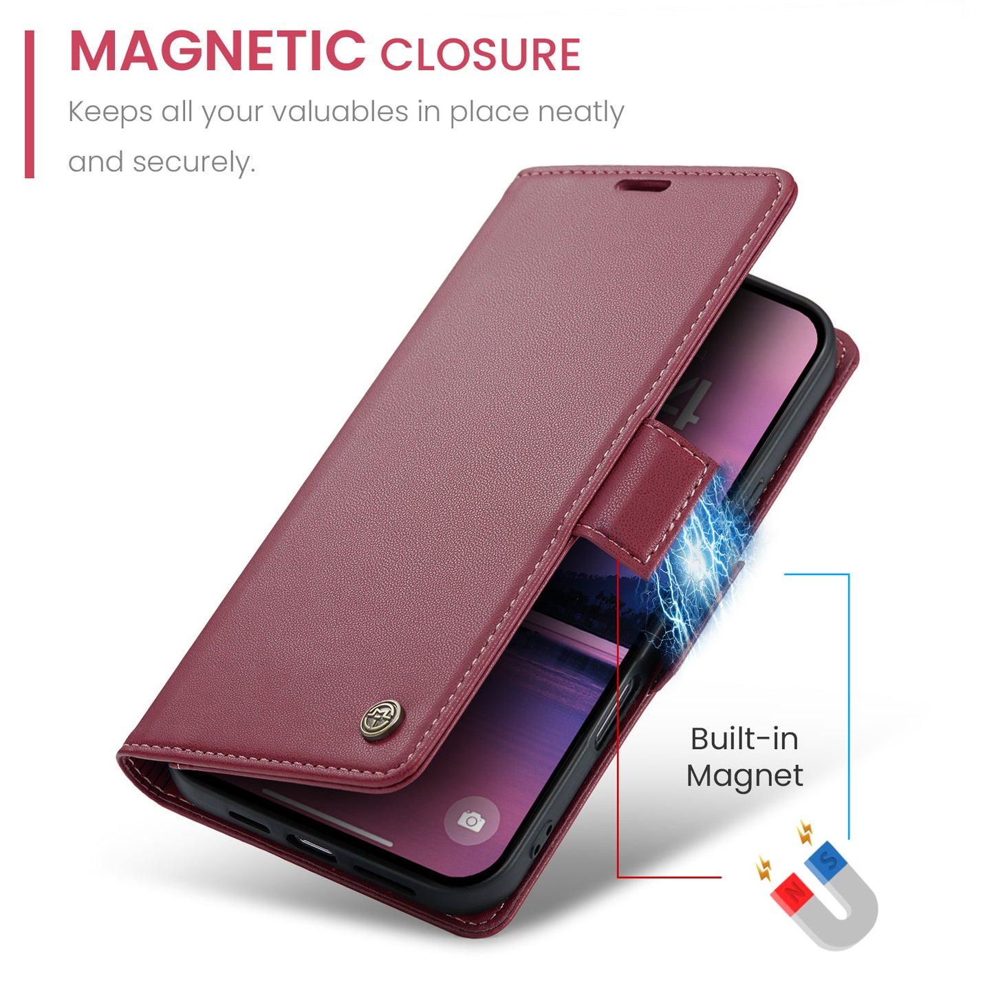 RFID Leather Wallet Phone Case for iPhone