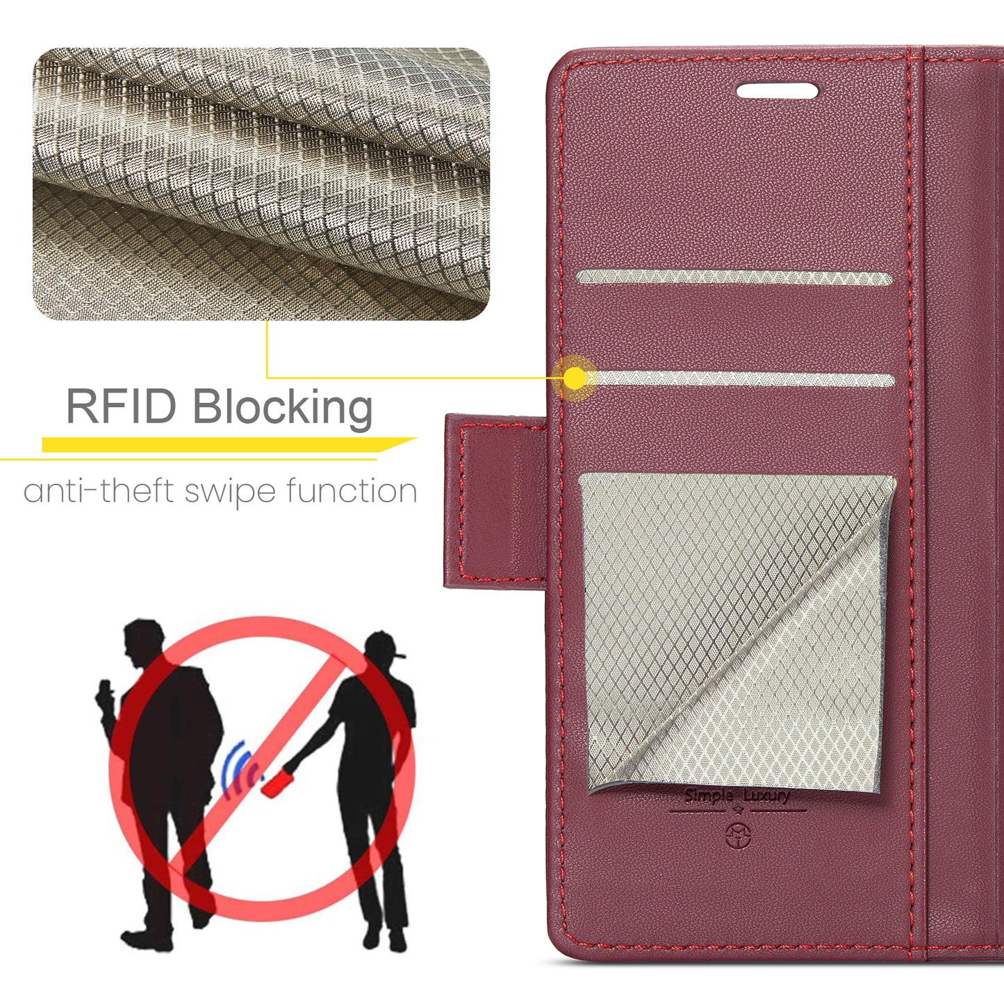 RFID Leather Wallet Phone Case for iPhone