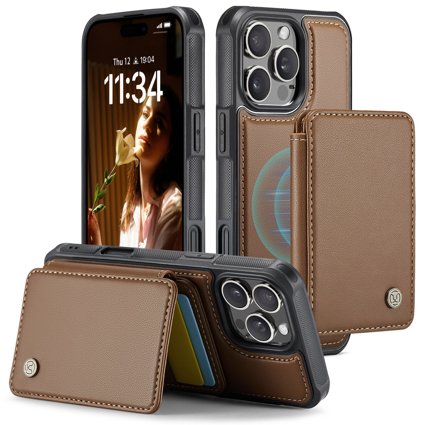 RFID Leather Magnetic Detachable Wallet Phone Case for iPhone