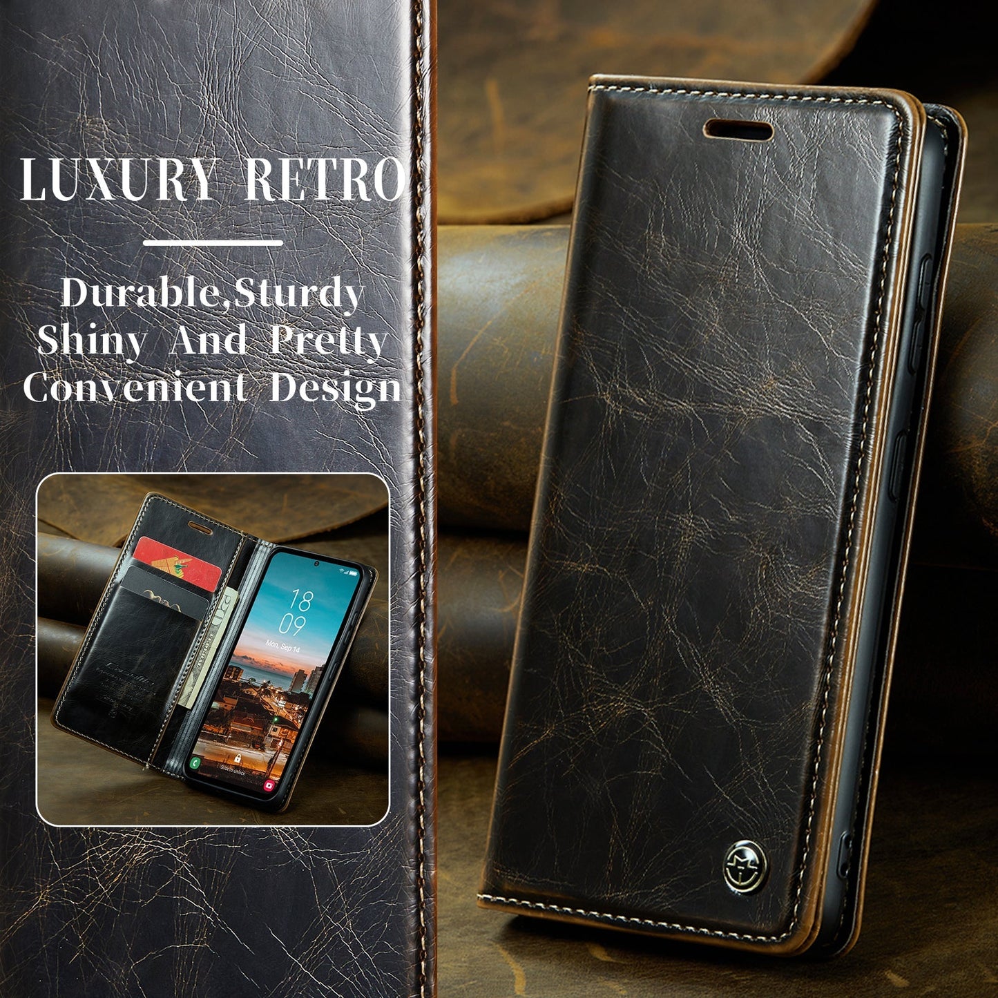 Luxury Flip Leather Phone Case for Samsung Galaxy S