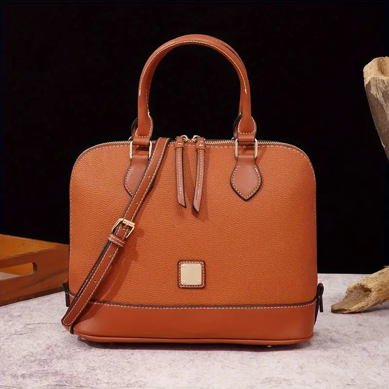 Luxury Color Contrast Satchel Handbag - Classic Style for Women's Office & Work