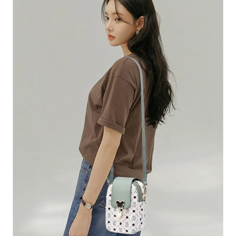 Mini Leather Crossbody Bag for Women - Small Shoulder Bag, Phone Purse, Card Holder Wallet - Stylish Diagal Design