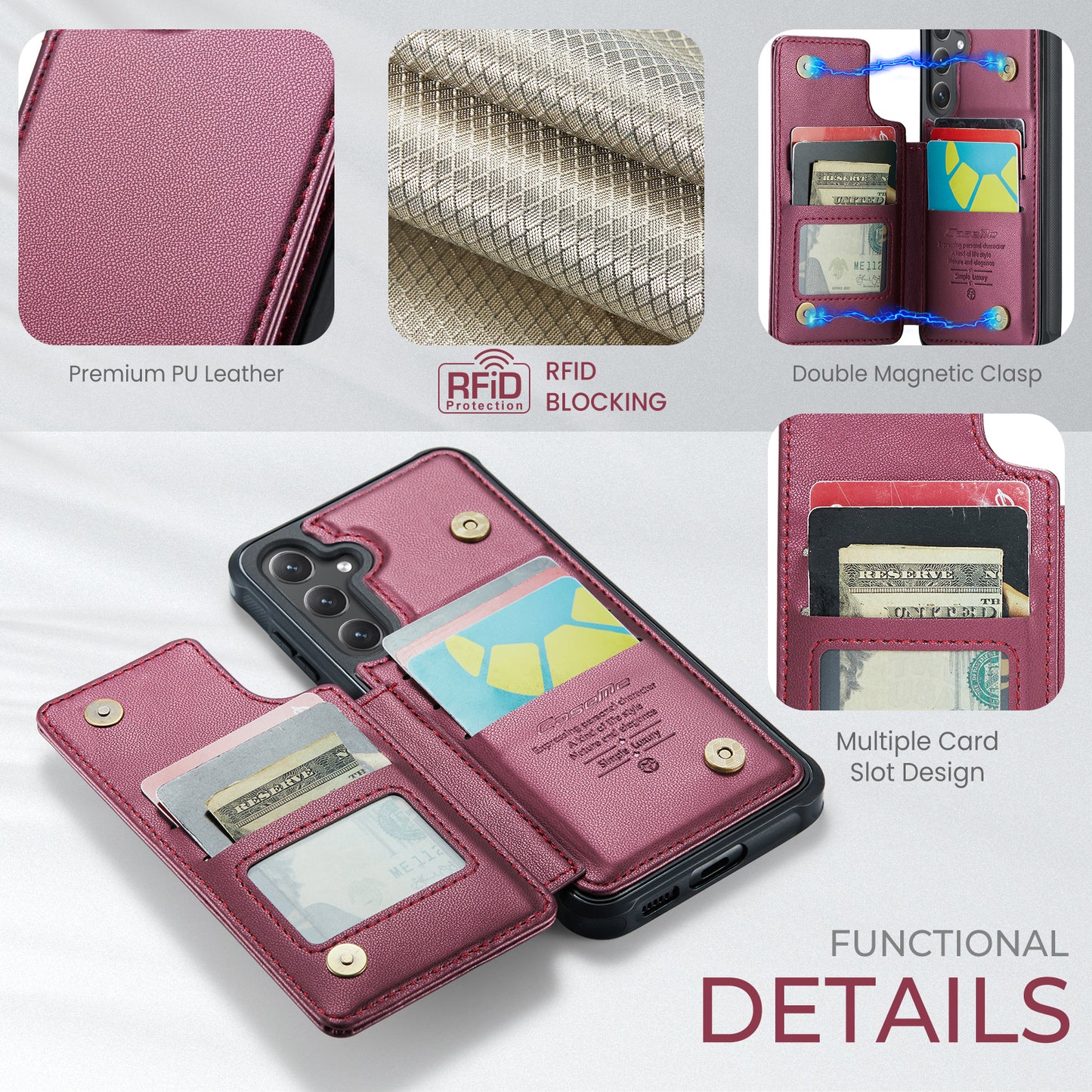 RFID Cardholder Wallet Phone Case for Samsung