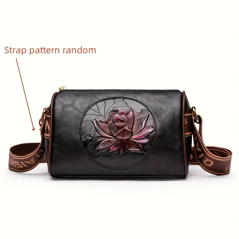 Vintage Floral Crossbody Bag - Adjustable Strap, Casual Tote, Perfect Holiday Gift
