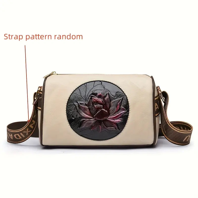 Vintage Floral Crossbody Bag - Adjustable Strap, Casual Tote, Perfect Holiday Gift