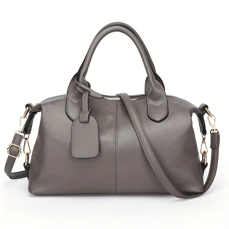 Lady Boston Bag - Large Lychee-Patterned Pillow Bag for Business Women