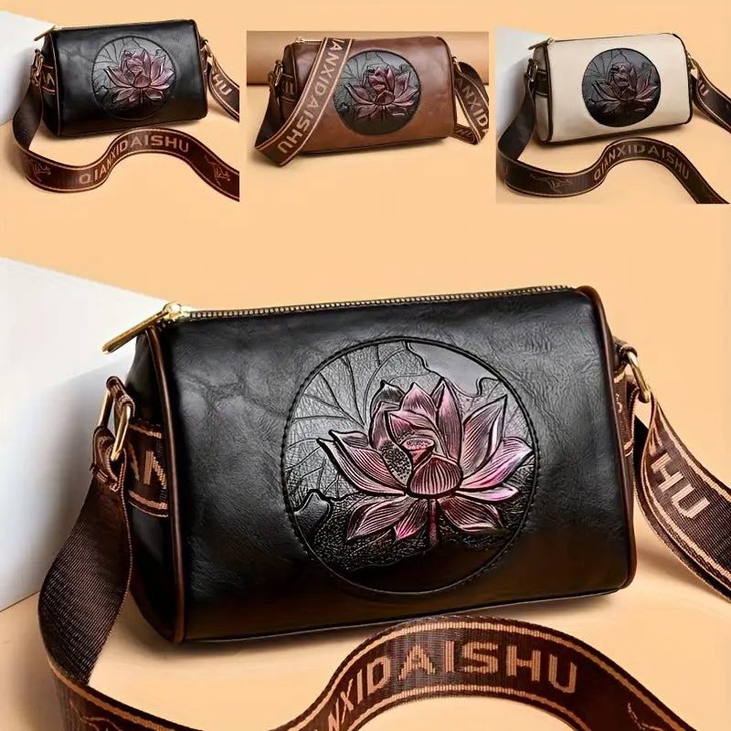 Vintage Floral Crossbody Bag - Adjustable Strap, Casual Tote, Perfect Holiday Gift