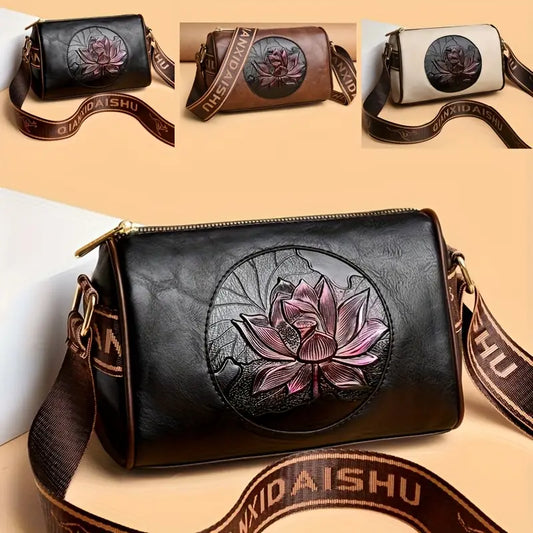 Vintage Floral Crossbody Bag - Adjustable Strap, Casual Tote, Perfect Holiday Gift