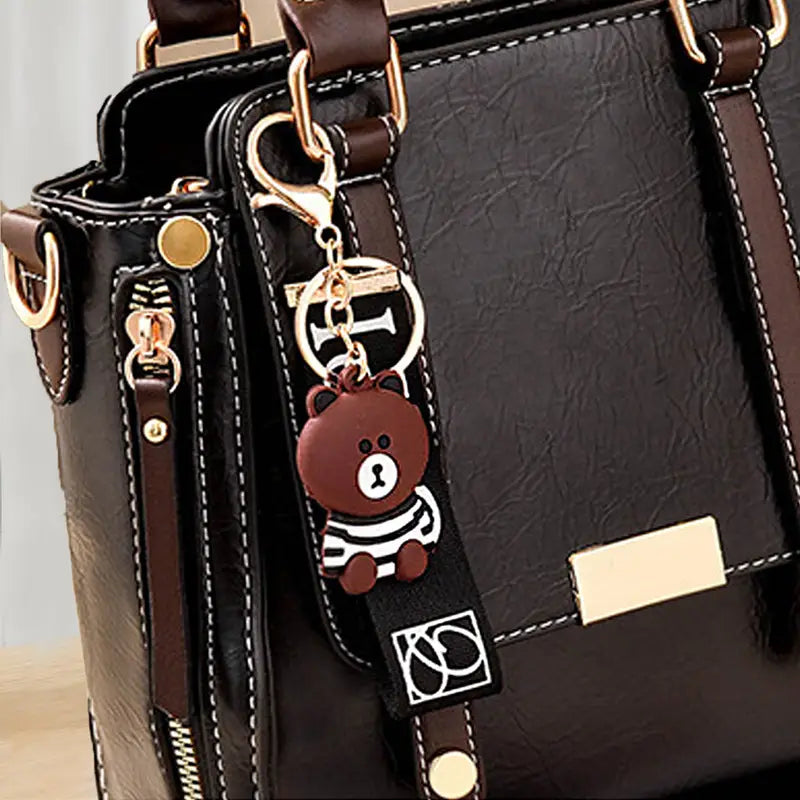 Women's Adjustable Tote Handbag - Spacious Work Bag with Zipper Closure, Golden Hardware
