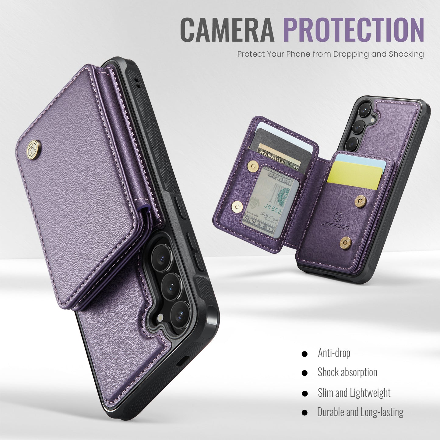 RFID Leather Magnetic Detachable Wallet Phone Case for Samsung Galaxy A Series