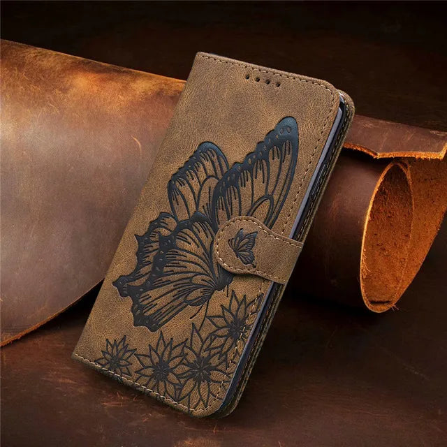 Butterfly Leather Wallet Phone Case for Samsung Galaxy