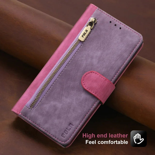RFID Flip Wallet Leather Cover for Samsung Galaxy