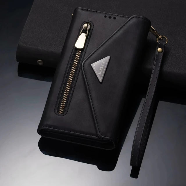 Luxury Zip Around Wallet Crossbody Phone Case for Samsung Galaxy