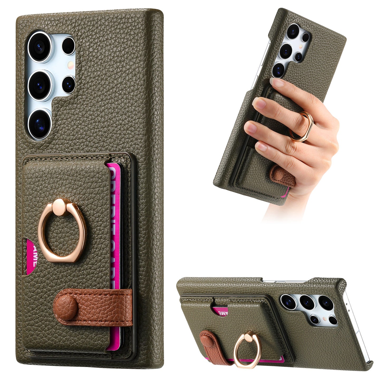 Lychee Pattern Wallet Phone Case for Samsung Galaxy