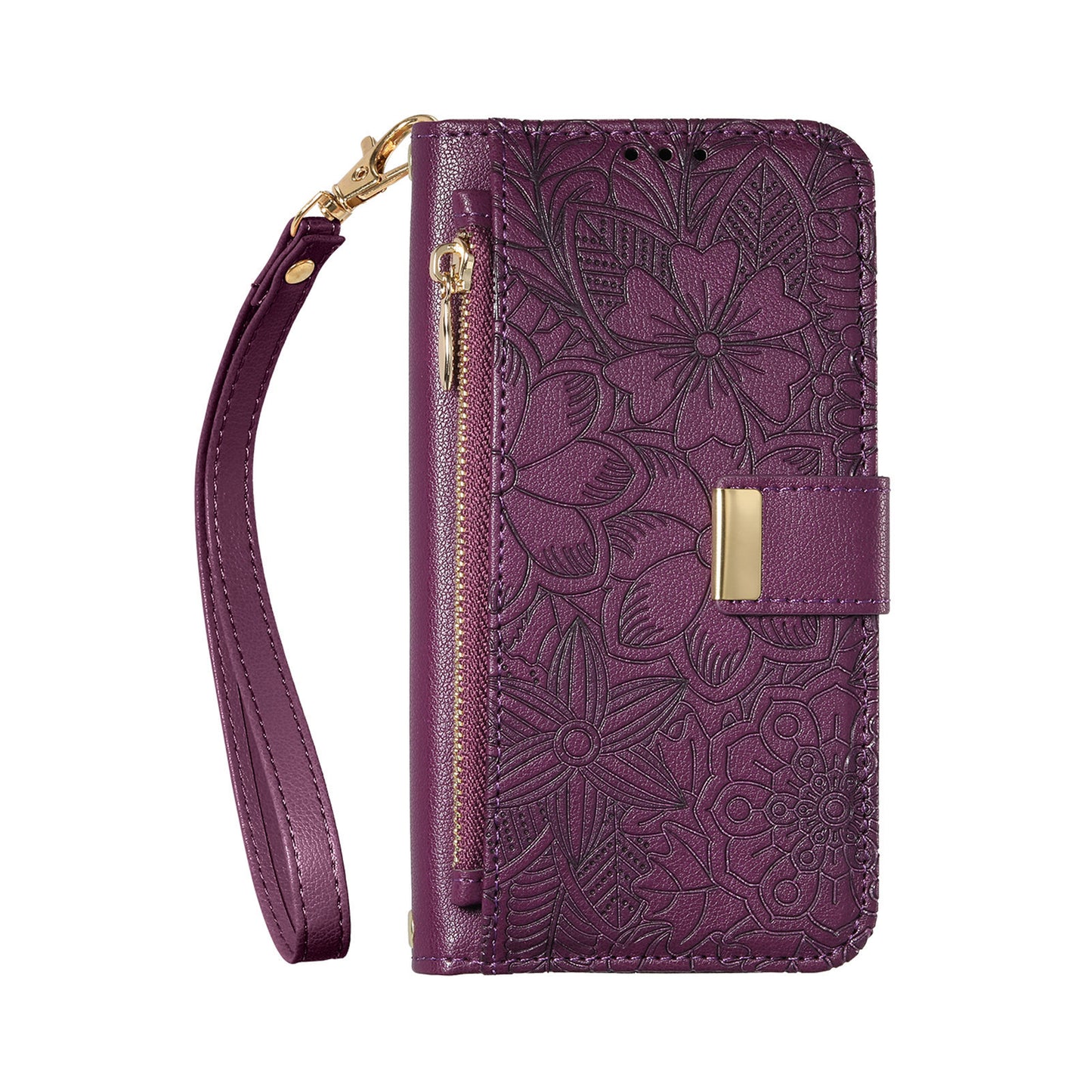 Floral & Leaf Elegant Fashion Crossbody Flip Phone Case for Samsung