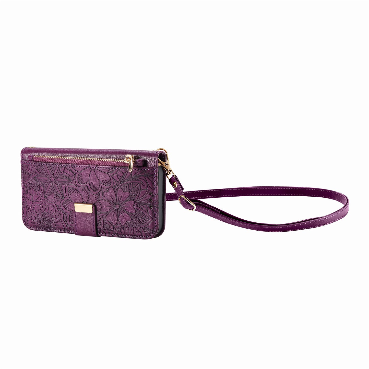 Floral & Leaf Elegant Fashion Crossbody Flip Phone Case for Samsung