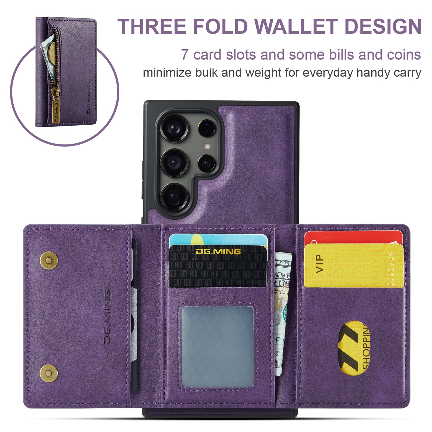 2 in 1 Magnetic RFID Wallet Case for Samsung
