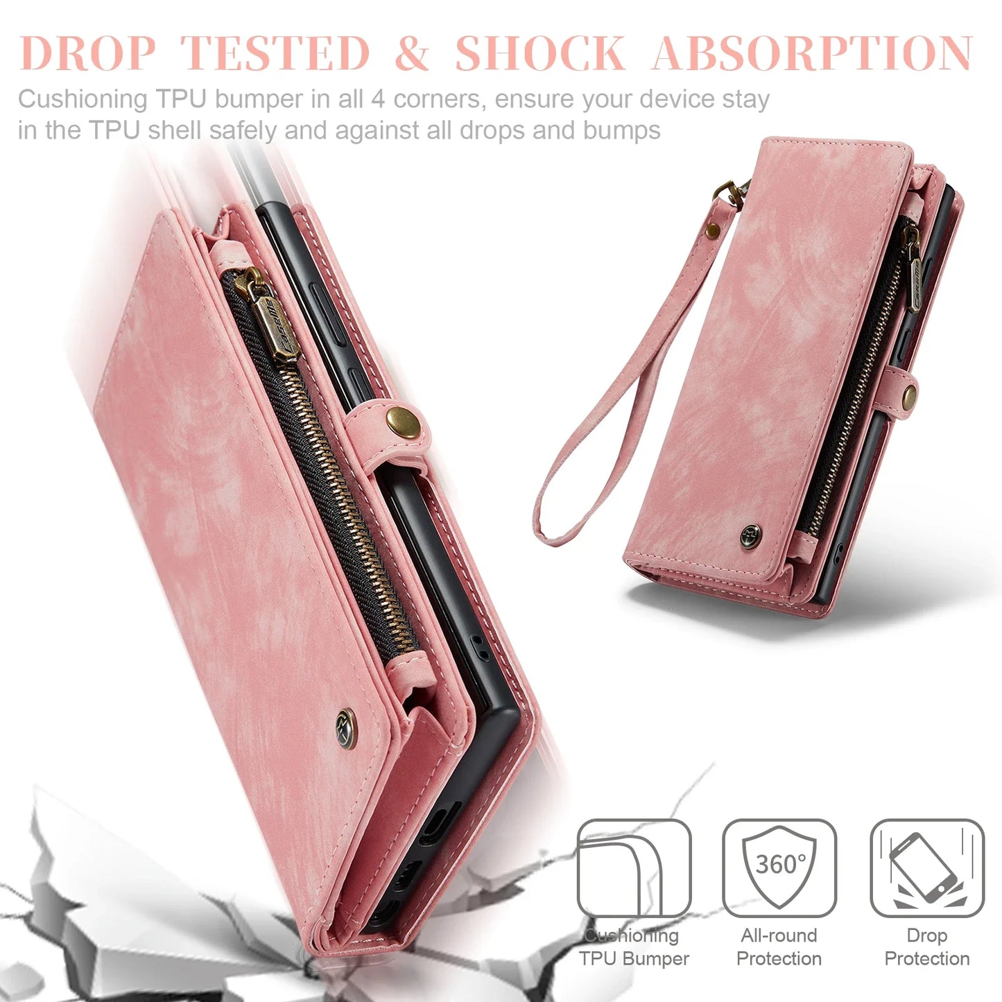 Detachable Leather Wallet Phone Case for Samsung Galaxy