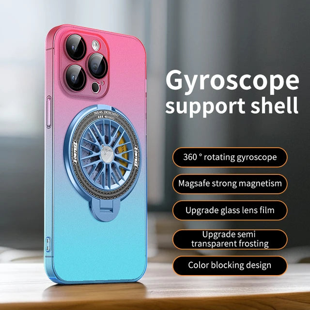 Rotating Gyro Matte Clear Gradient Cover For iPhone Case