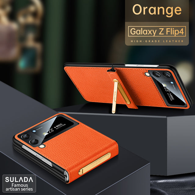 Leather Kickstand Shockproof Protective Case for Samsung Galaxy Z Flip 4/3