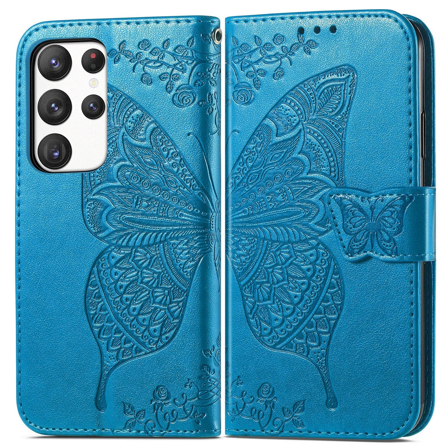 Embossed Butterfly Wallet Flip Case For Samsung Galaxy Series 2019