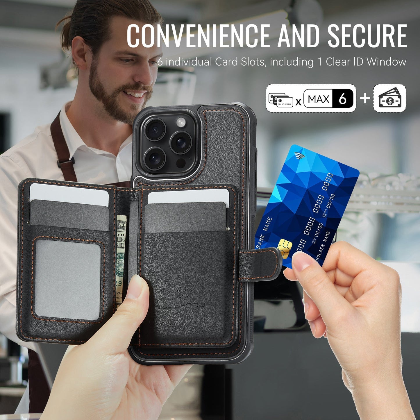 Detachable Magsafe Card Holder Phone Case for iPhone
