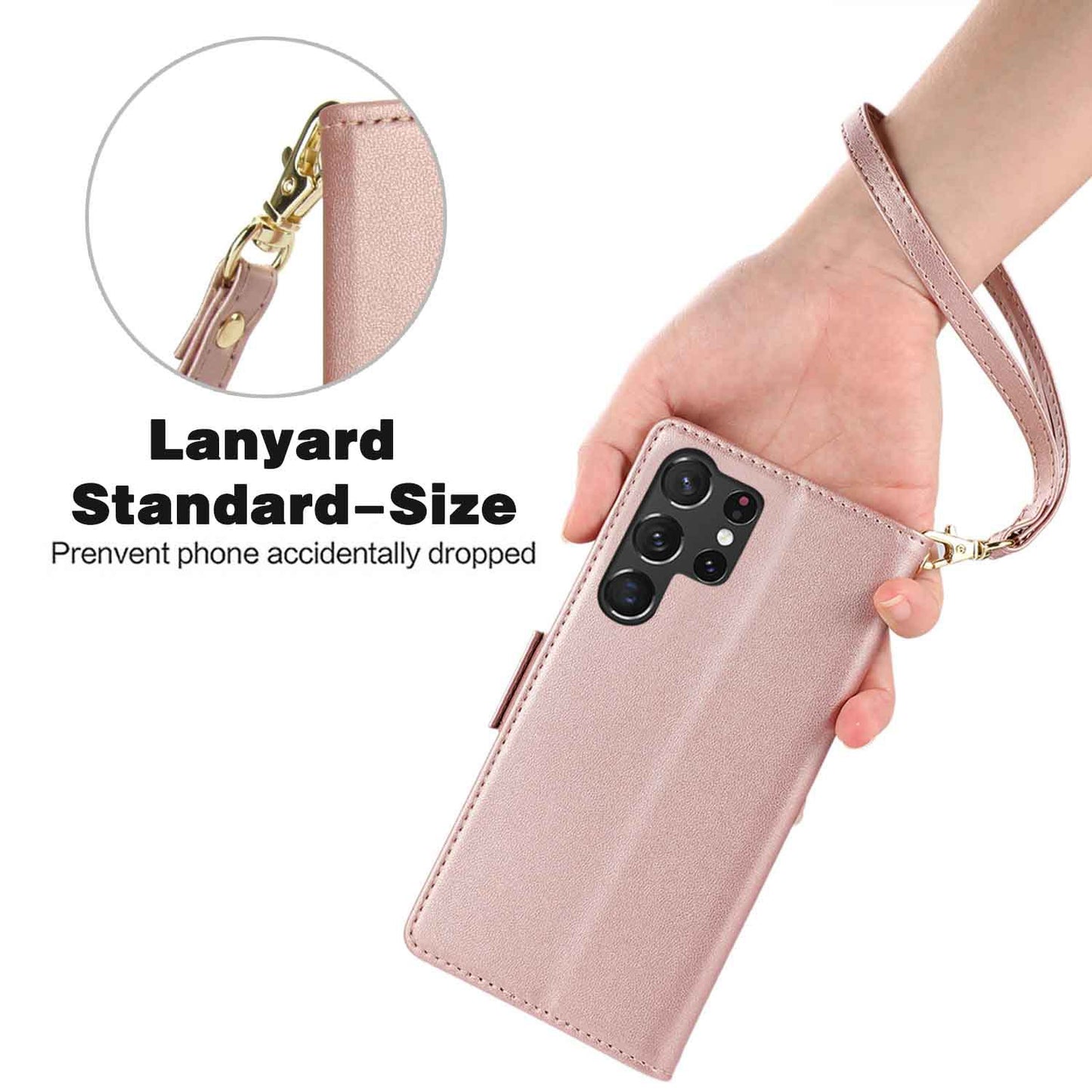 Floral Leather Flip Wallet Case for Samsung Galaxy: Card Slots & Magnetic Closure