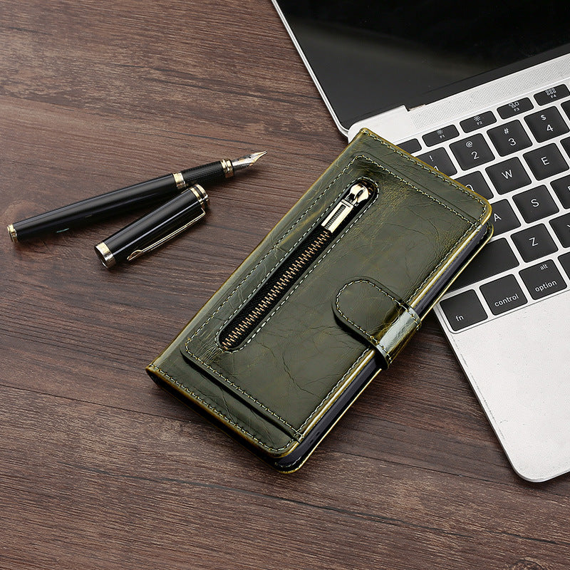 Leather Flip Wallet Phone Cover for iPhone