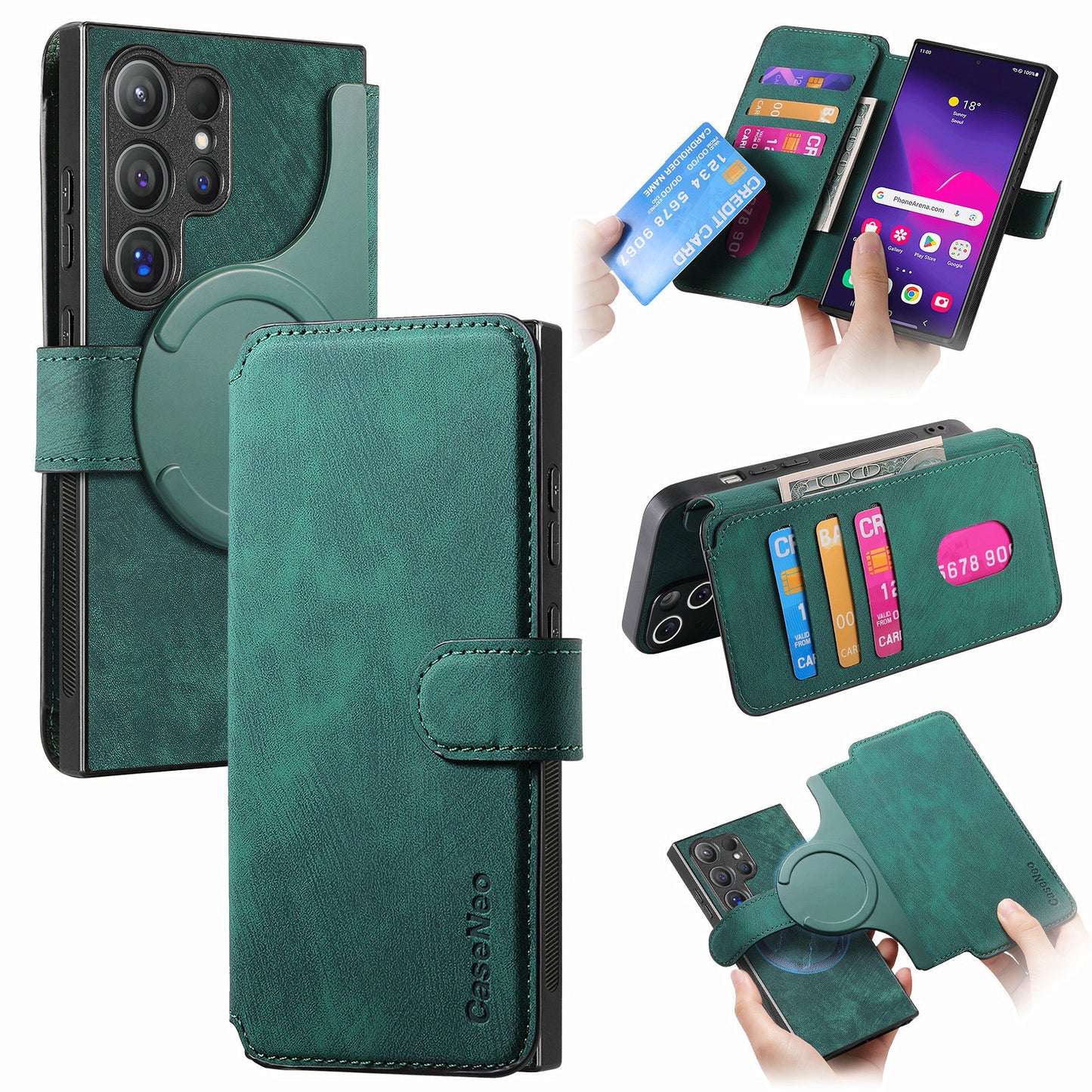 RFID 2-in-1 Detachable Wallet Magnetic Case for Samsung Galaxy