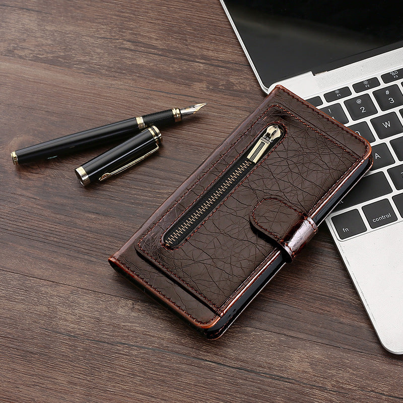 Leather Flip Wallet Phone Cover for iPhone