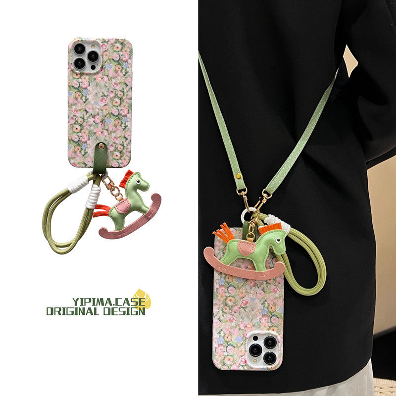 Pony Green Flower Silicone Phone Case for iPhone
