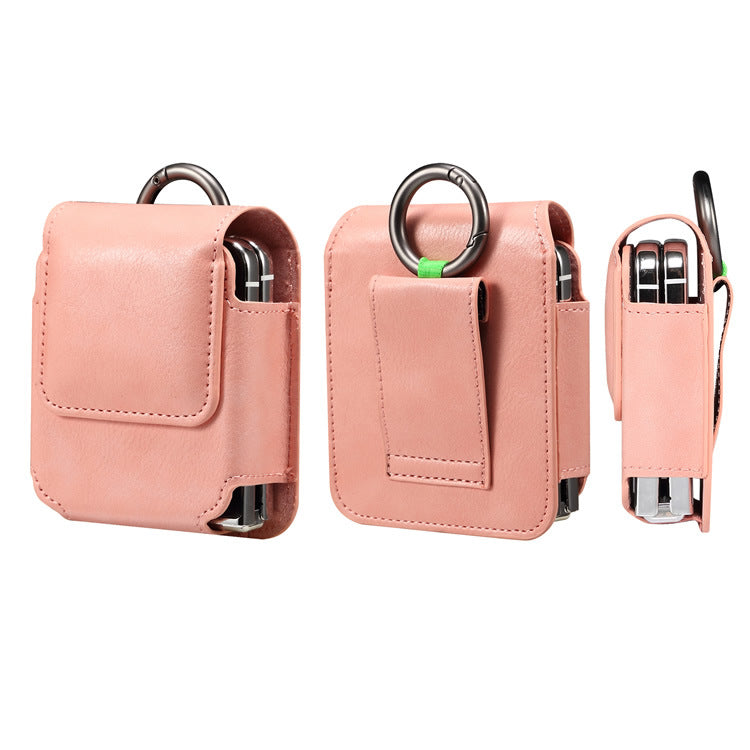 Premium Genuine Leather Phone Belt Pouch - for Folding Screen Phones