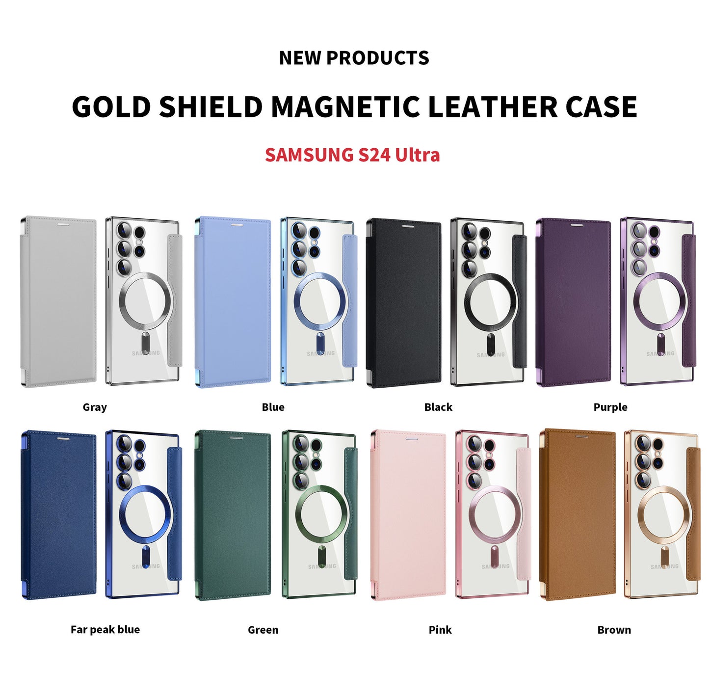 Leather Magnetic Flip Cover for Samsung Galaxy