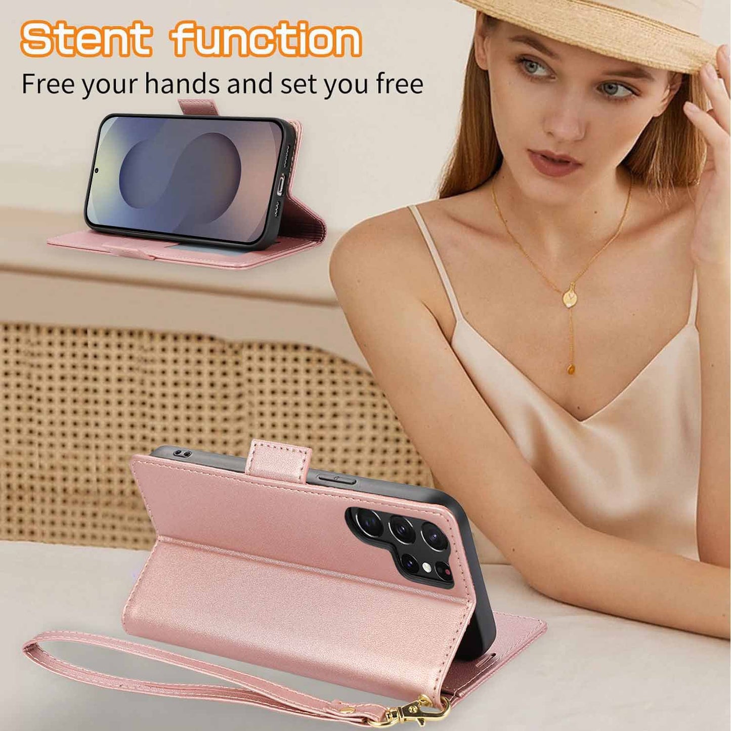 Floral Leather Flip Wallet Case for Samsung Galaxy: Card Slots & Magnetic Closure