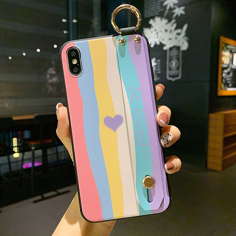 Rainbow Letter Love Heart Wristband Phone Case for Samsung Galaxy