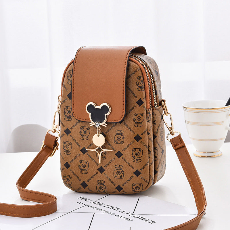 Mini Leather Crossbody Bag for Women - Small Shoulder Bag, Phone Purse, Card Holder Wallet - Stylish Diagal Design