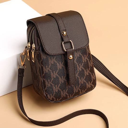 Women's Small Square Crossbody Shoulder Bag - Soft Leather Mini Phone Purse, Adjustable Strap, Zippered Interior & Exterior Pockets, Everyday & Travel Use