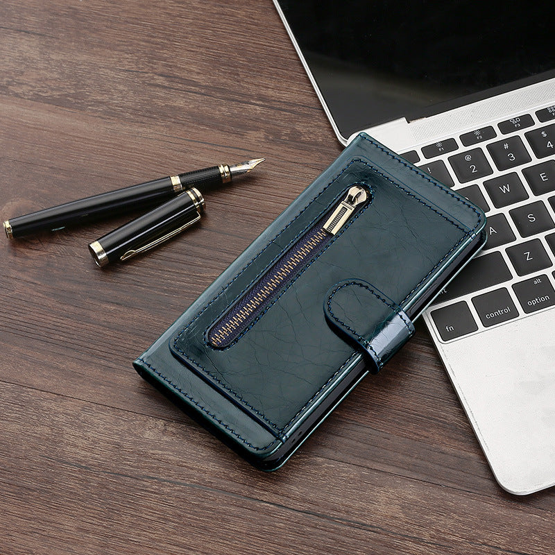 Leather Flip Wallet Phone Cover for iPhone